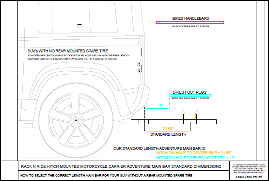 Adventure Carrier SUV no rear tyre Main Bar diagram