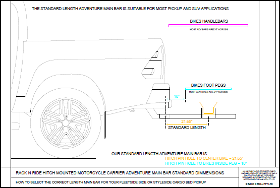 Adventure Carrier Standard Length Main Bar diagram