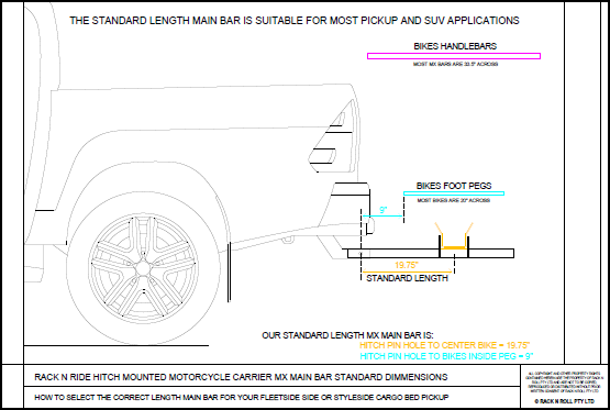 MX Carrier Standard Length Main Bar diagram MX Carrier Standard Length Main Bar diagram