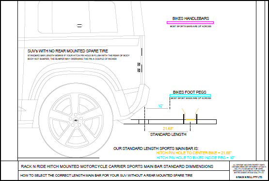 Sports Carrier SUV no rear tyre Main Bar diagram