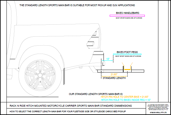 Sports Carrier Standard Length Main Bar diagram