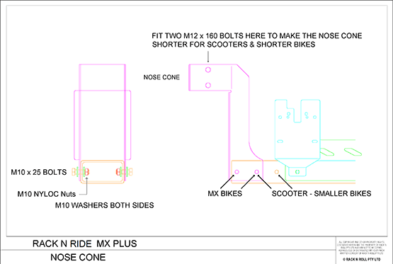 Nose cone assembly instructions for MX+ carrier