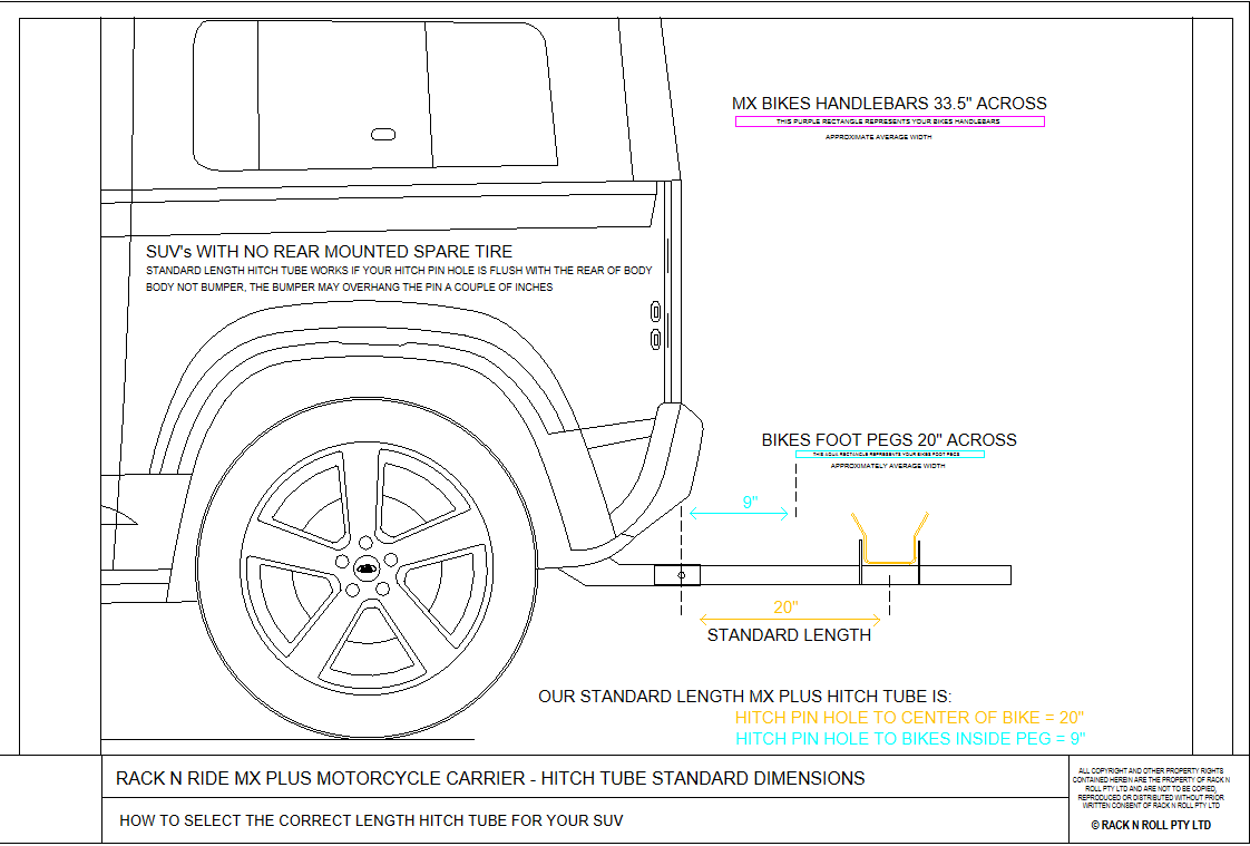 Rack N Ride MX Plus Carrier SUV fitment dimensions